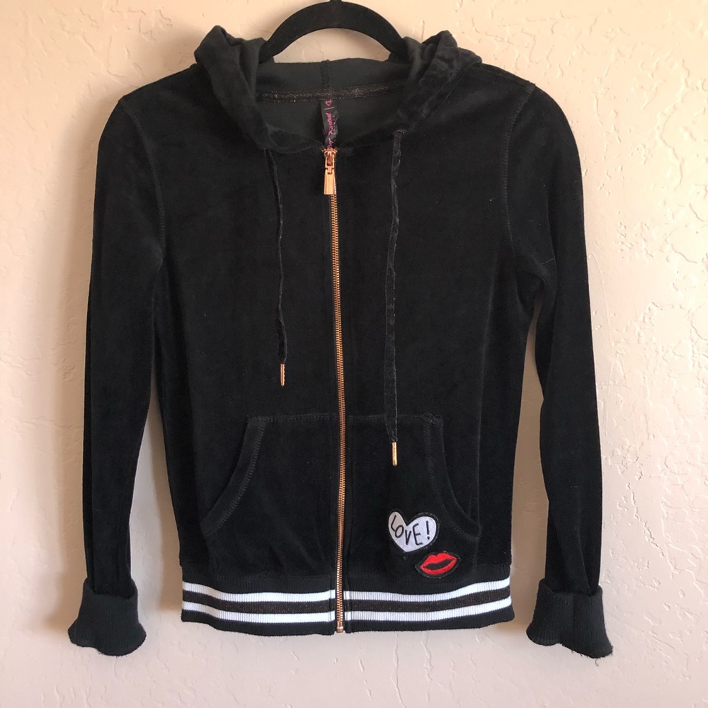 Betsey Johnson Black Zip-Up Hoodie